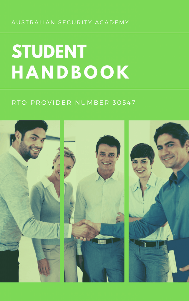 Australian Security Academy – Student Handbook cover
